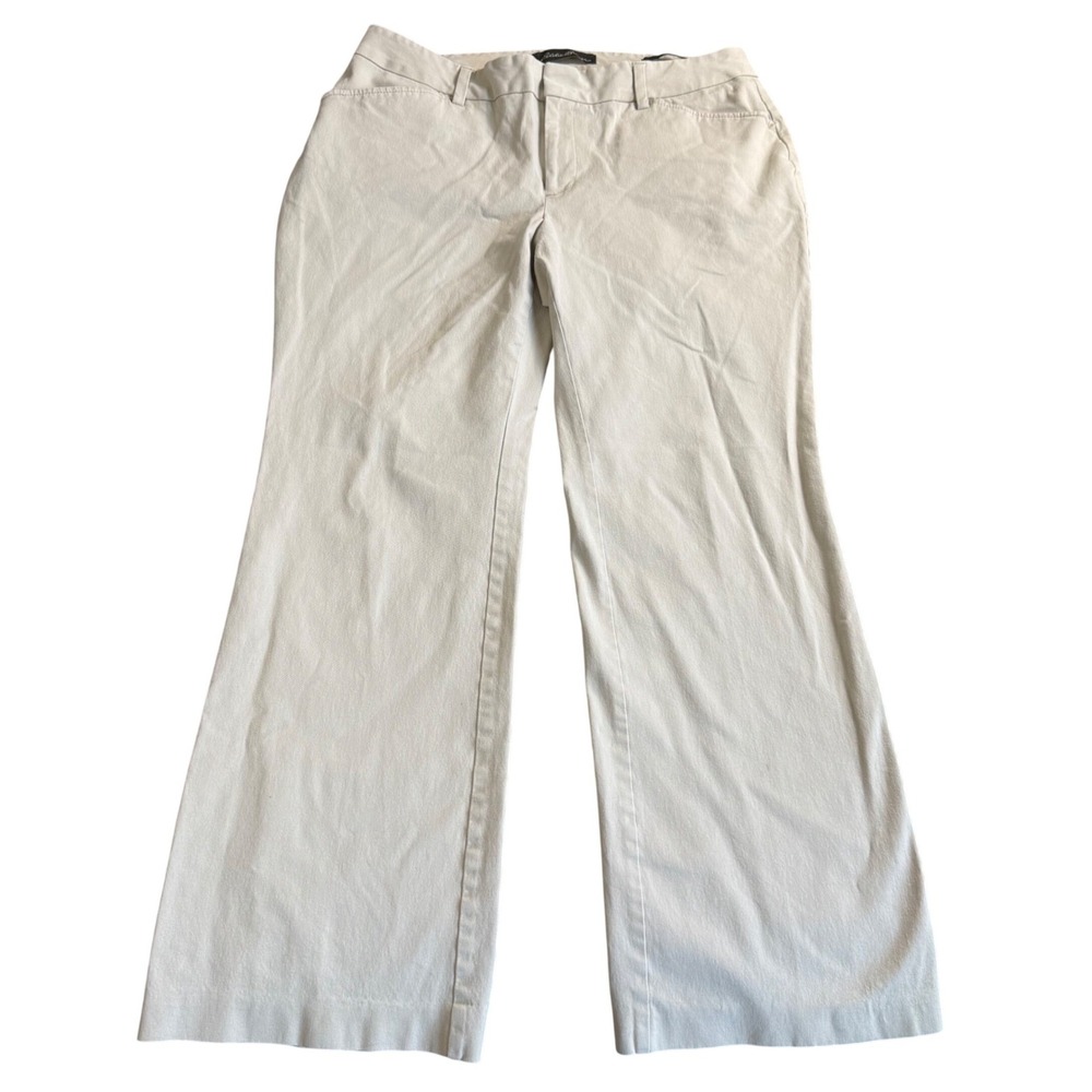Eddie Bauer 2000s Curvy Fit Bootcut Trousers Tan 12P Khaki Chino Workwear Pants
